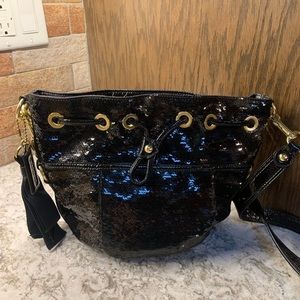 Vintage - Black Sequin Drawstring Coach handbag